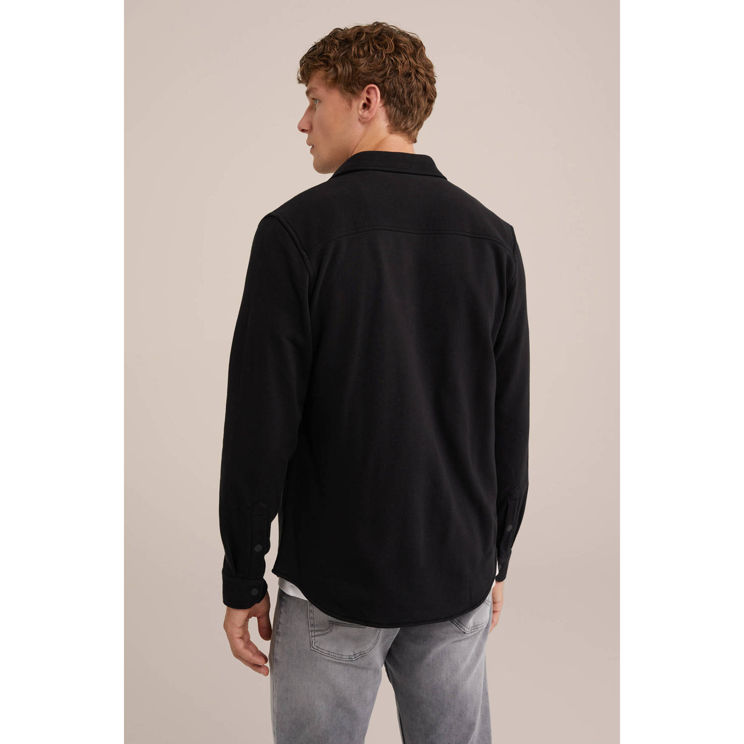 WE Fashion WE Fundamentals regular fit overshirt zwart