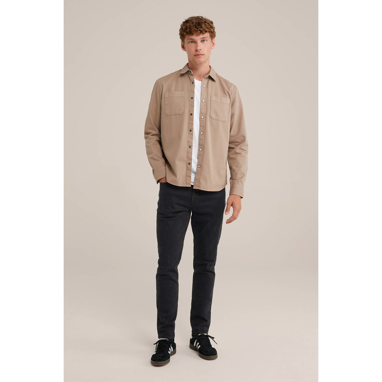WE Fashion WE Fundamentals slim fit jeans 'rain ready' zwart