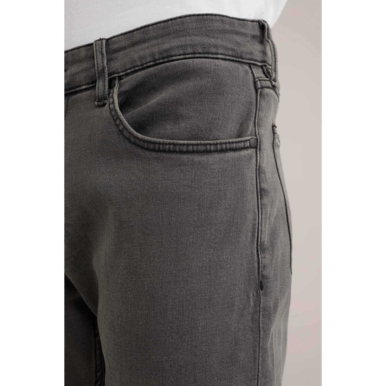 WE Fashion WE Fundamentals slim fit jeans 'rain ready' lichtgrijs