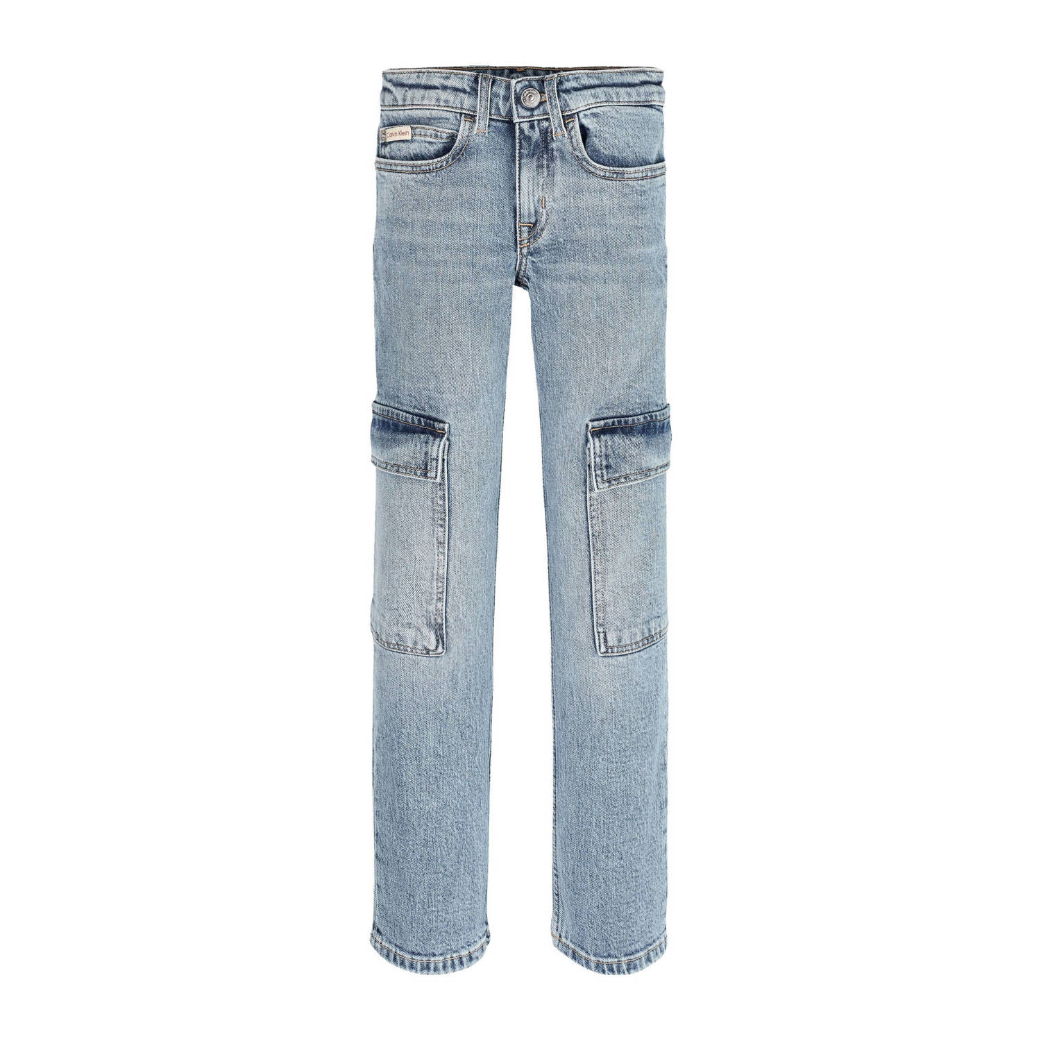 Calvin Klein wide leg regular waist jeans light blue denim