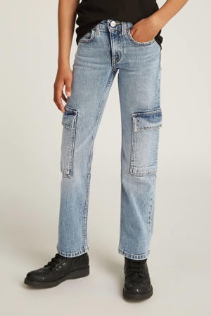 wide leg regular waist jeans light blue denim