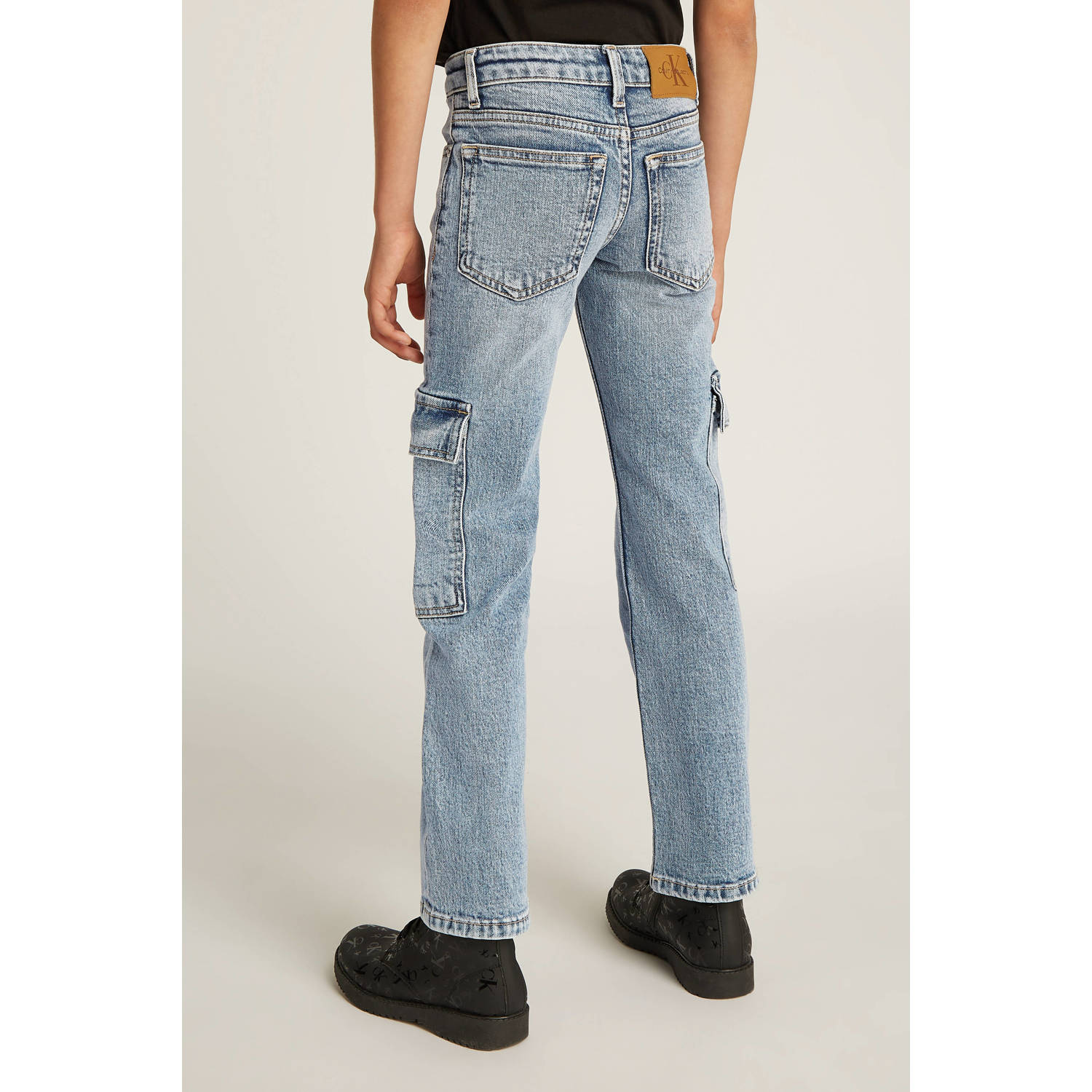 Calvin Klein wide leg regular waist jeans light blue denim