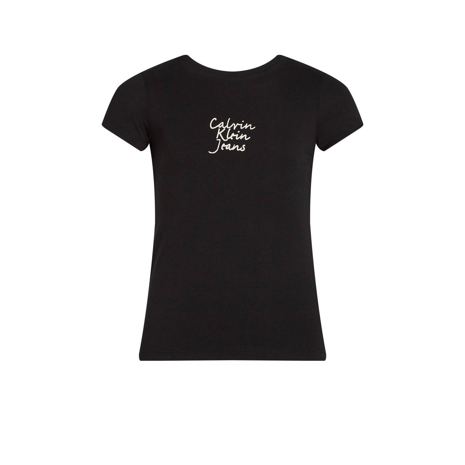 Calvin Klein Shirt met ronde hals HANDWRITING LOGO SS SLIM T-SHIRT voor kinderen tot 16 jaar met logo-opdruk