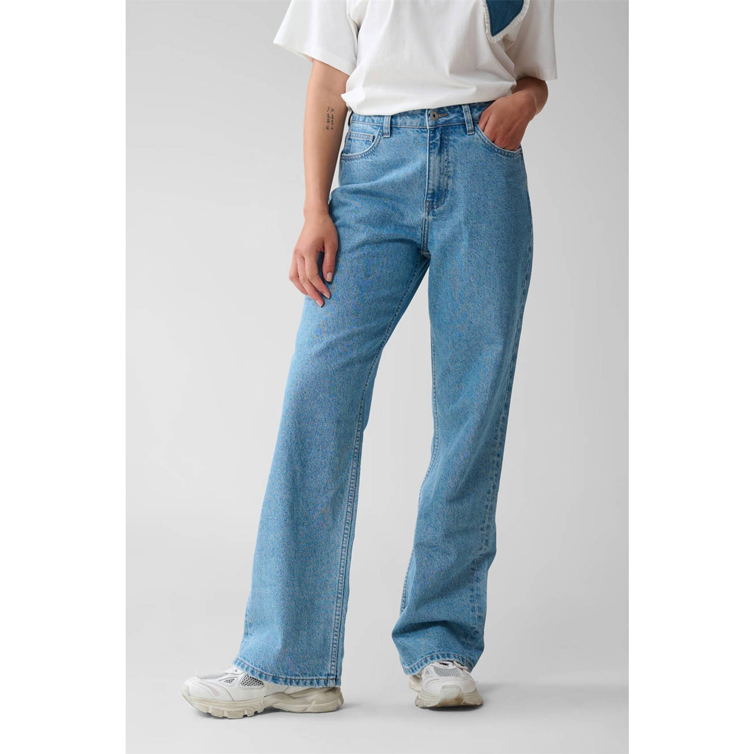 Shoeby wide leg jeans medium blue denim