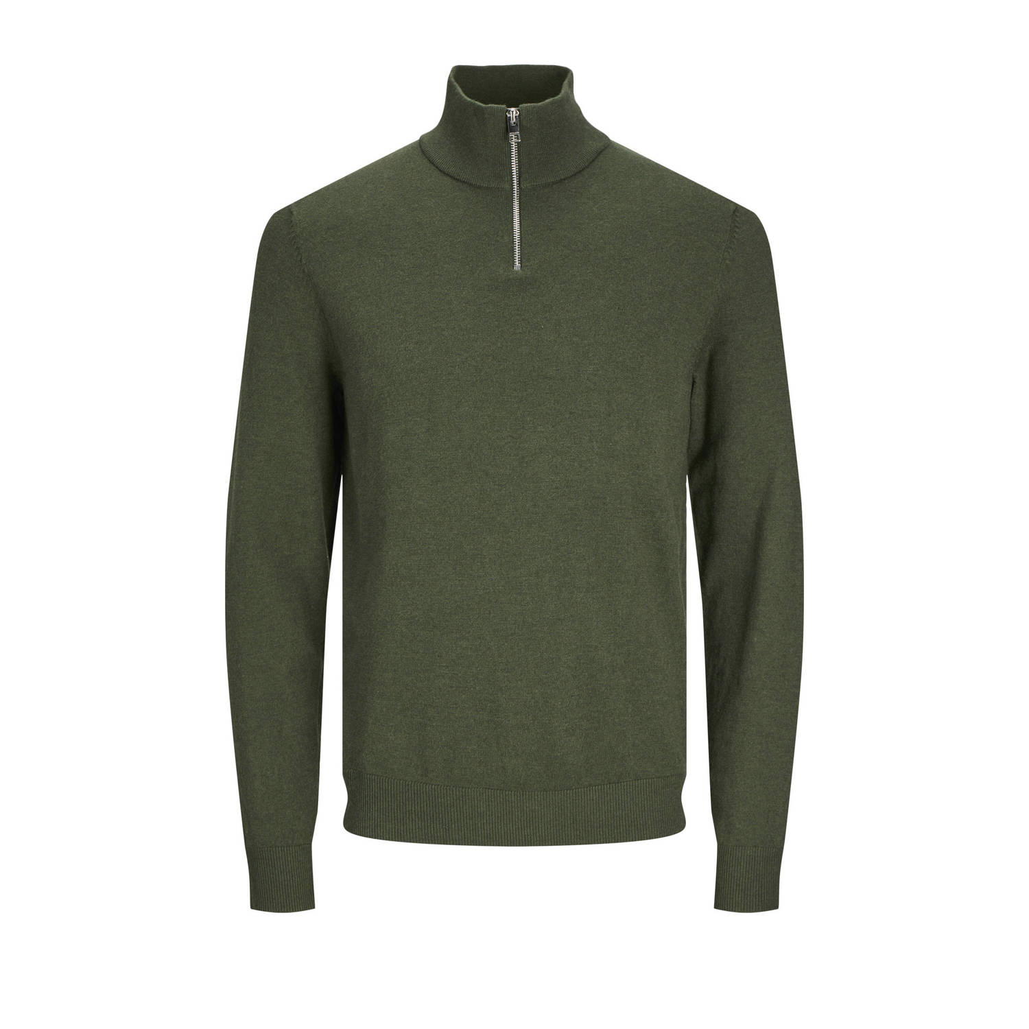 Jack & jones Groene Gebreide Half-Zip Trui Green Heren