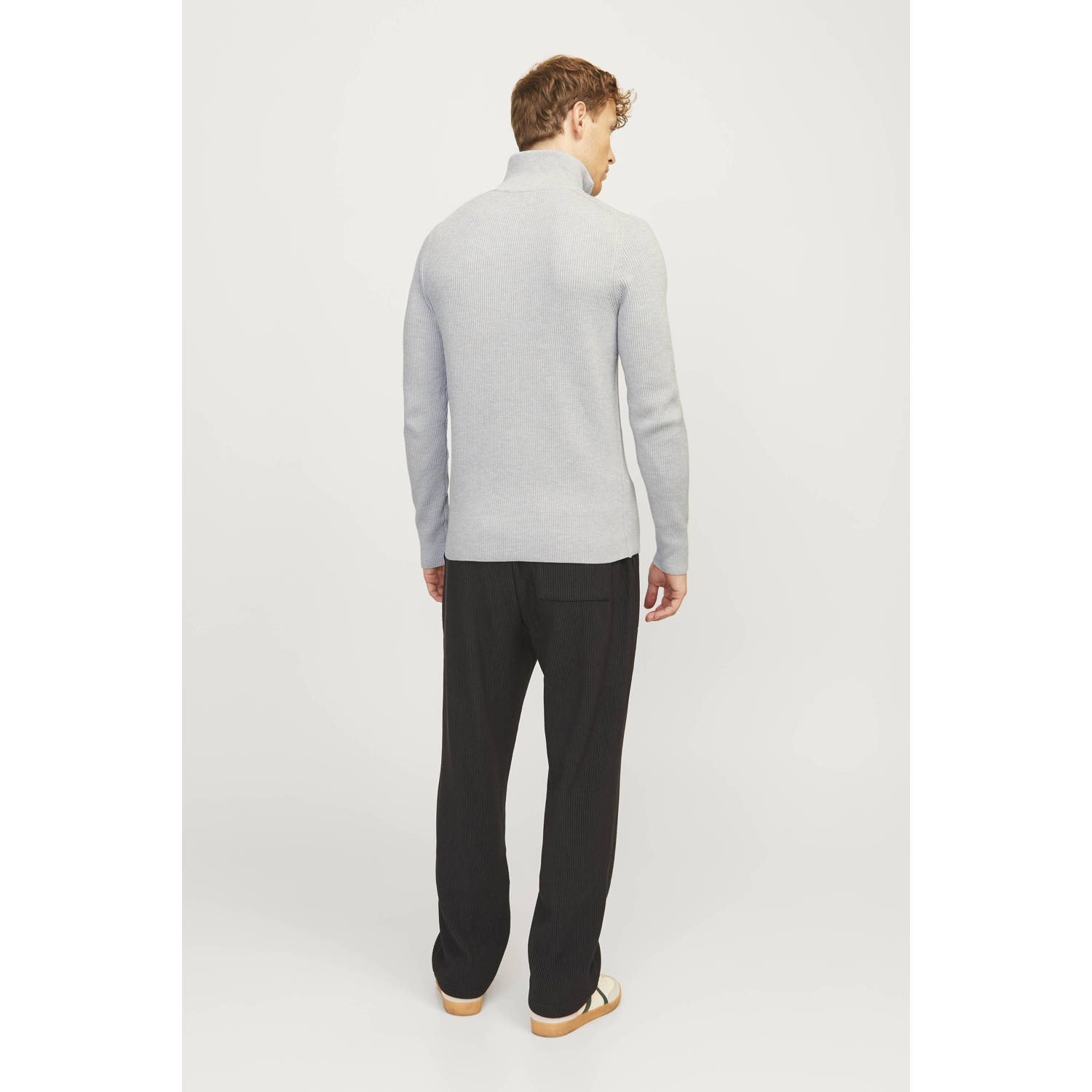 JACK & JONES ESSENTIALS gebreide trui grijs