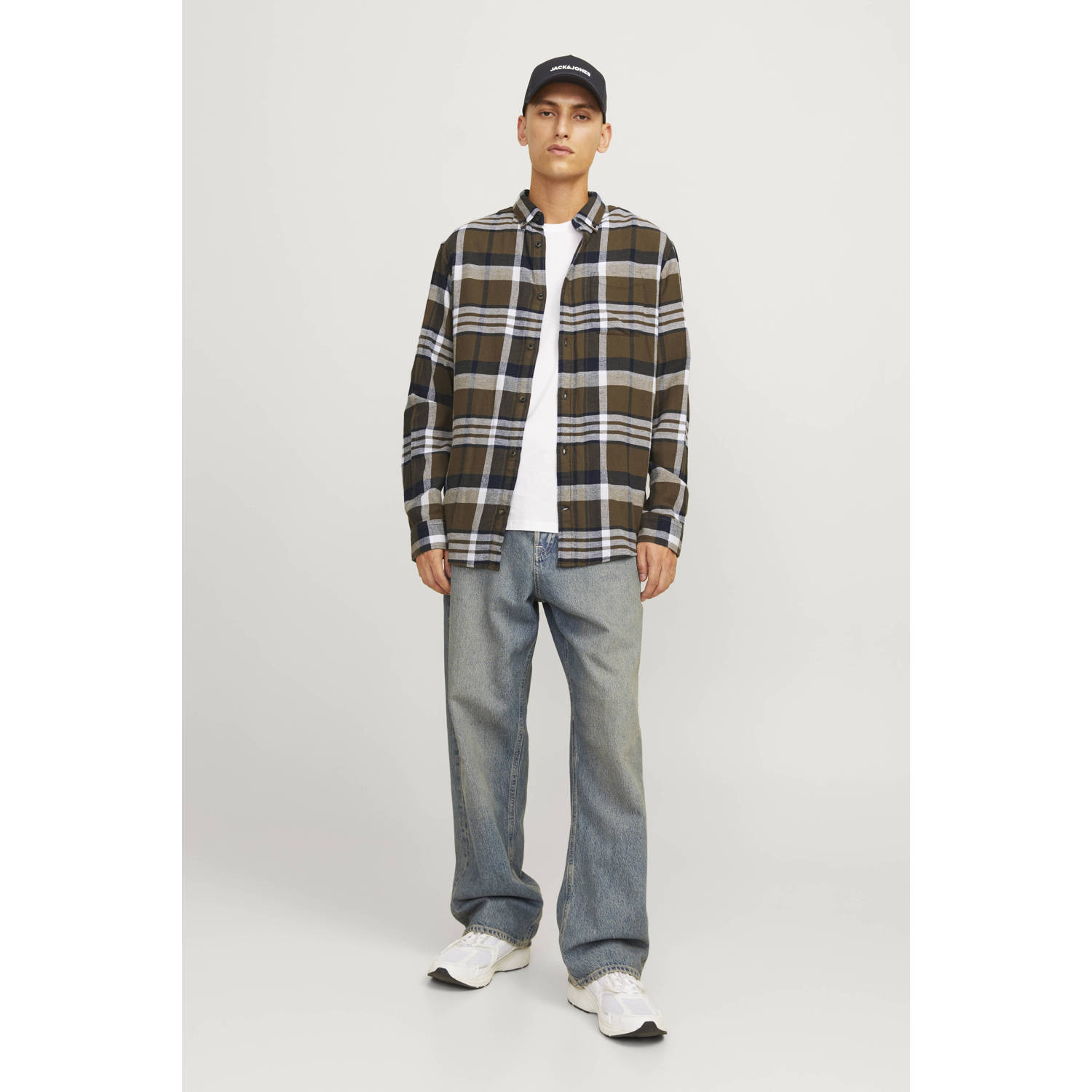 JACK & JONES ESSENTIALS geruit slim fit overhemd JJECLASSIC