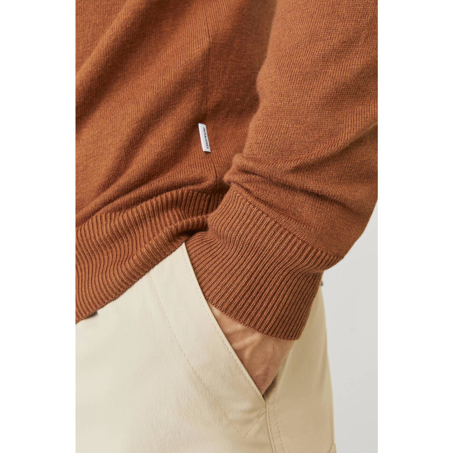 JACK & JONES ESSENTIALS gebreide trui bruin