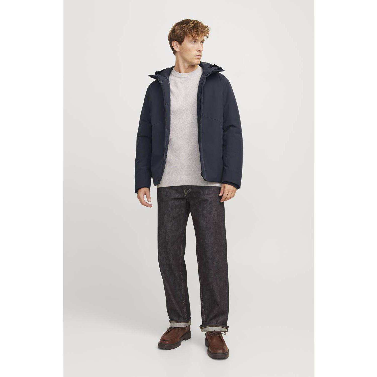 Jack & jones Stijlvolle Overgangsjas met Capuchon Blue Heren