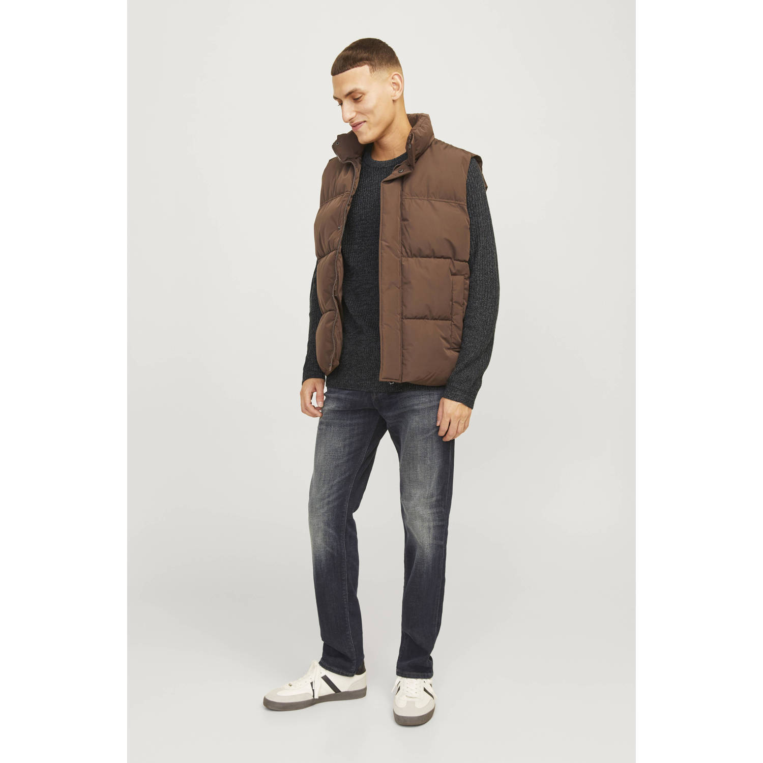 JACK & JONES ESSENTIALS gebreide trui JJELEWIS zwart