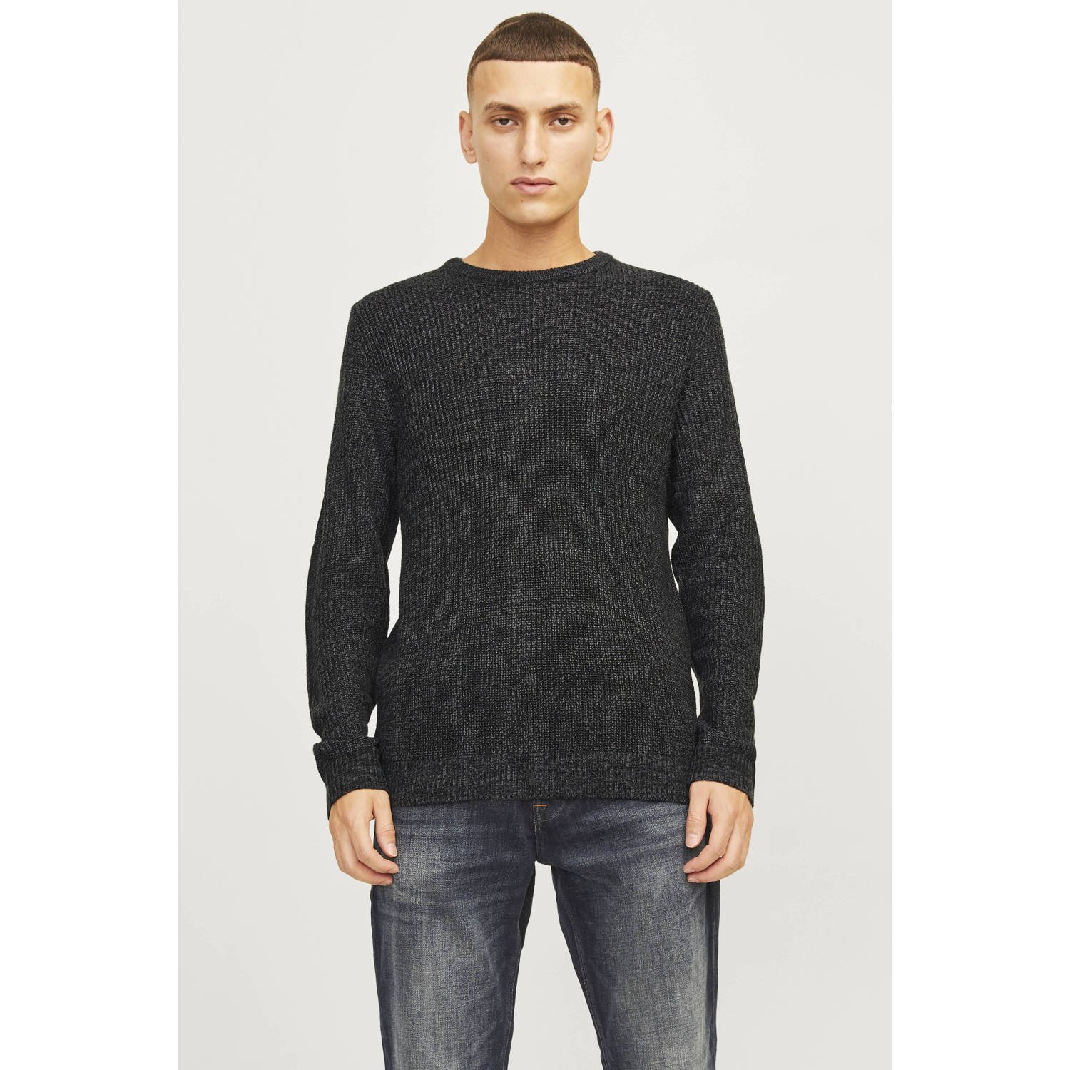 JACK & JONES ESSENTIALS gebreide trui JJELEWIS zwart