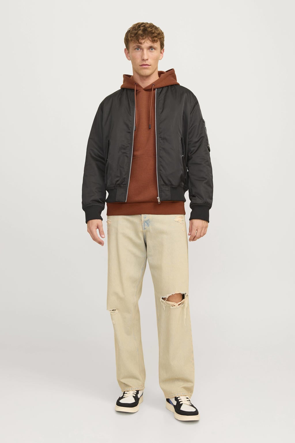 JACK & JONES ESSENTIALS hoodie JJEBRADLEY bruin