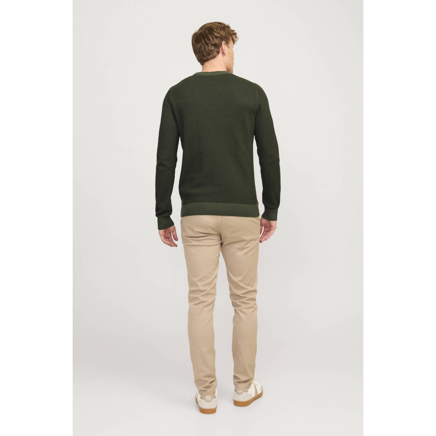JACK & JONES ESSENTIALS gebreide JJEGLOBE trui groen