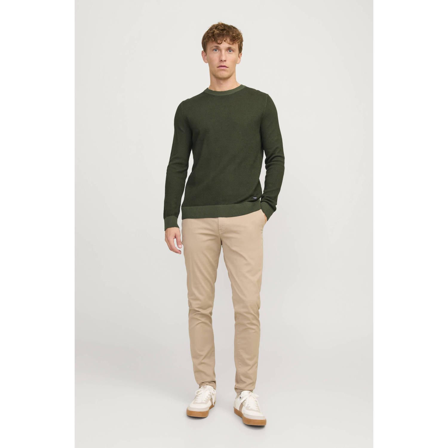 JACK & JONES ESSENTIALS gebreide JJEGLOBE trui groen