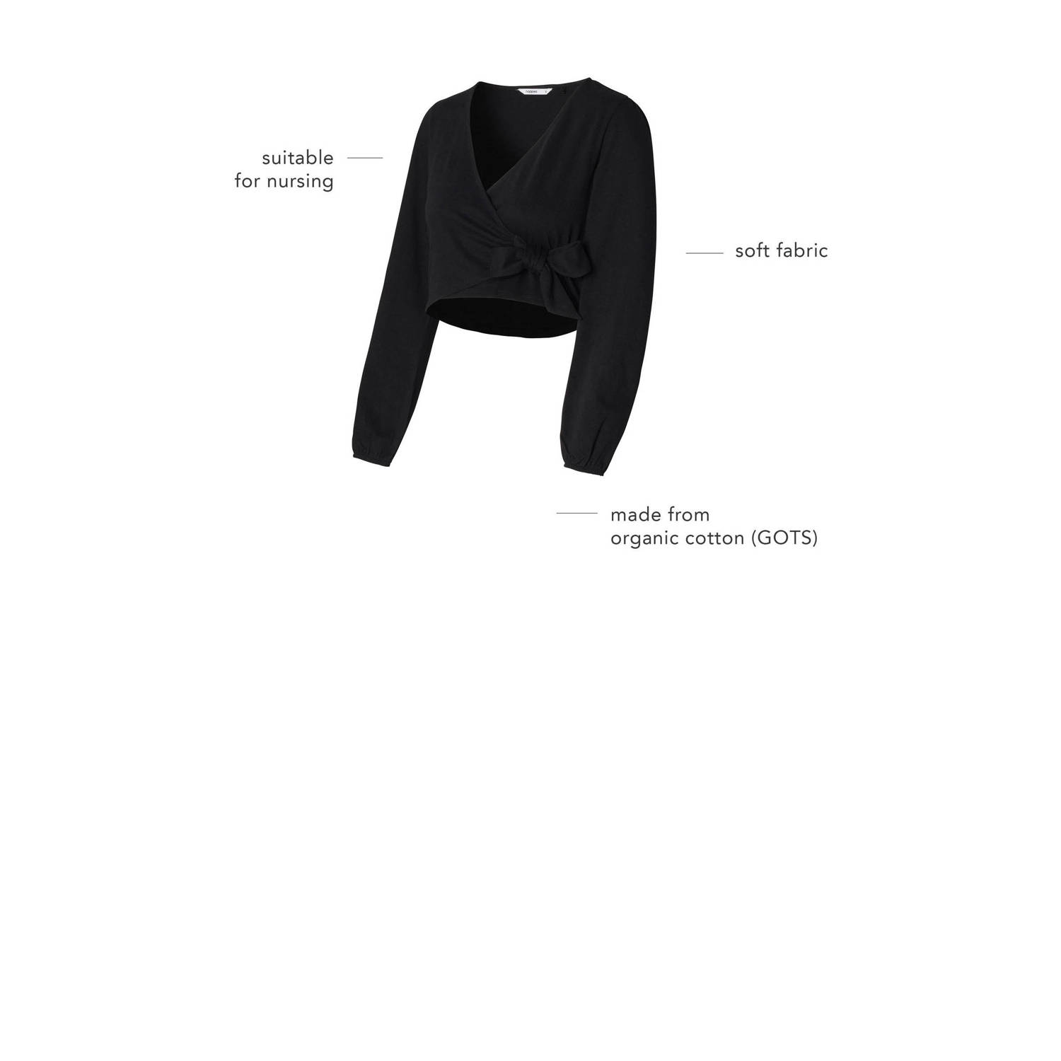 Noppies maternity overslagtop zwart
