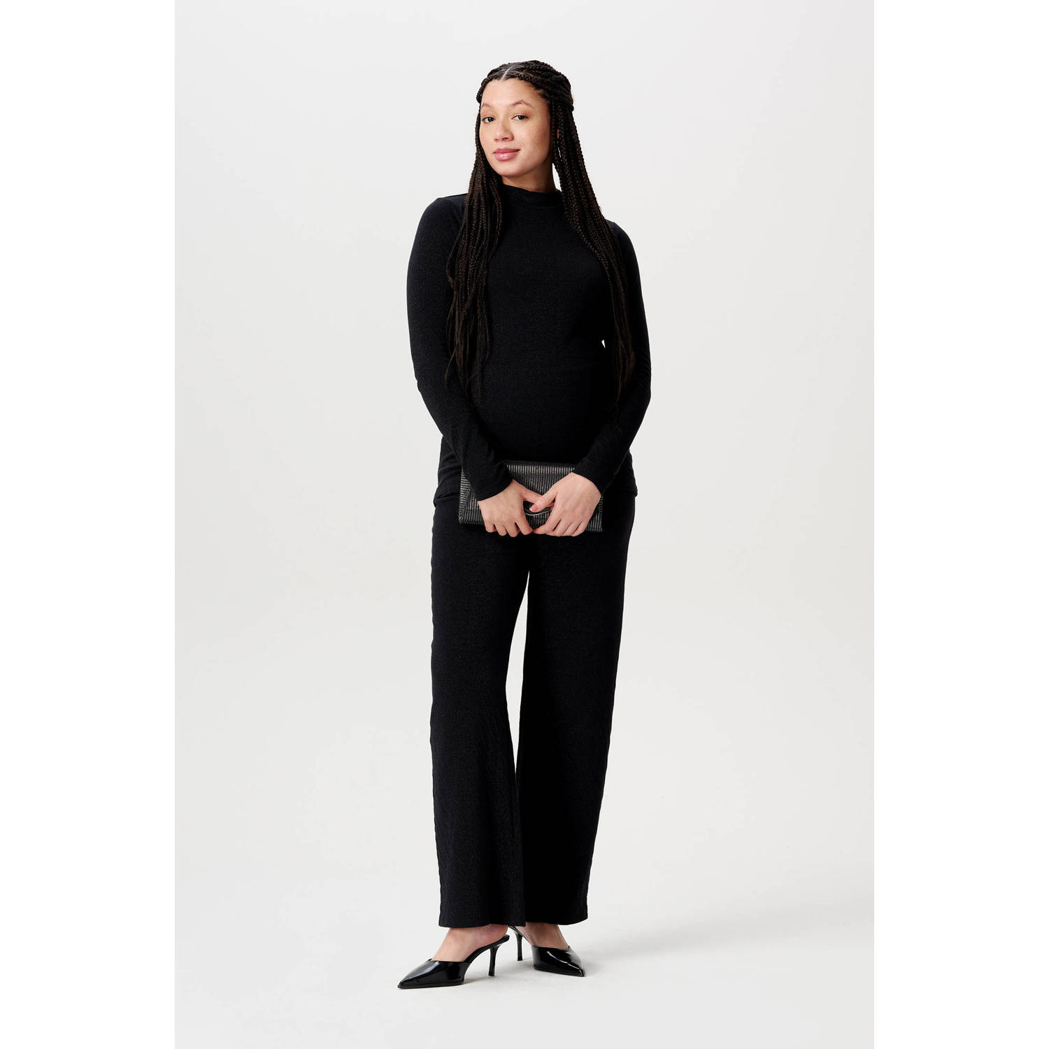 Noppies maternity casual straight fit zwangerschapsbroek Vaasa zwart