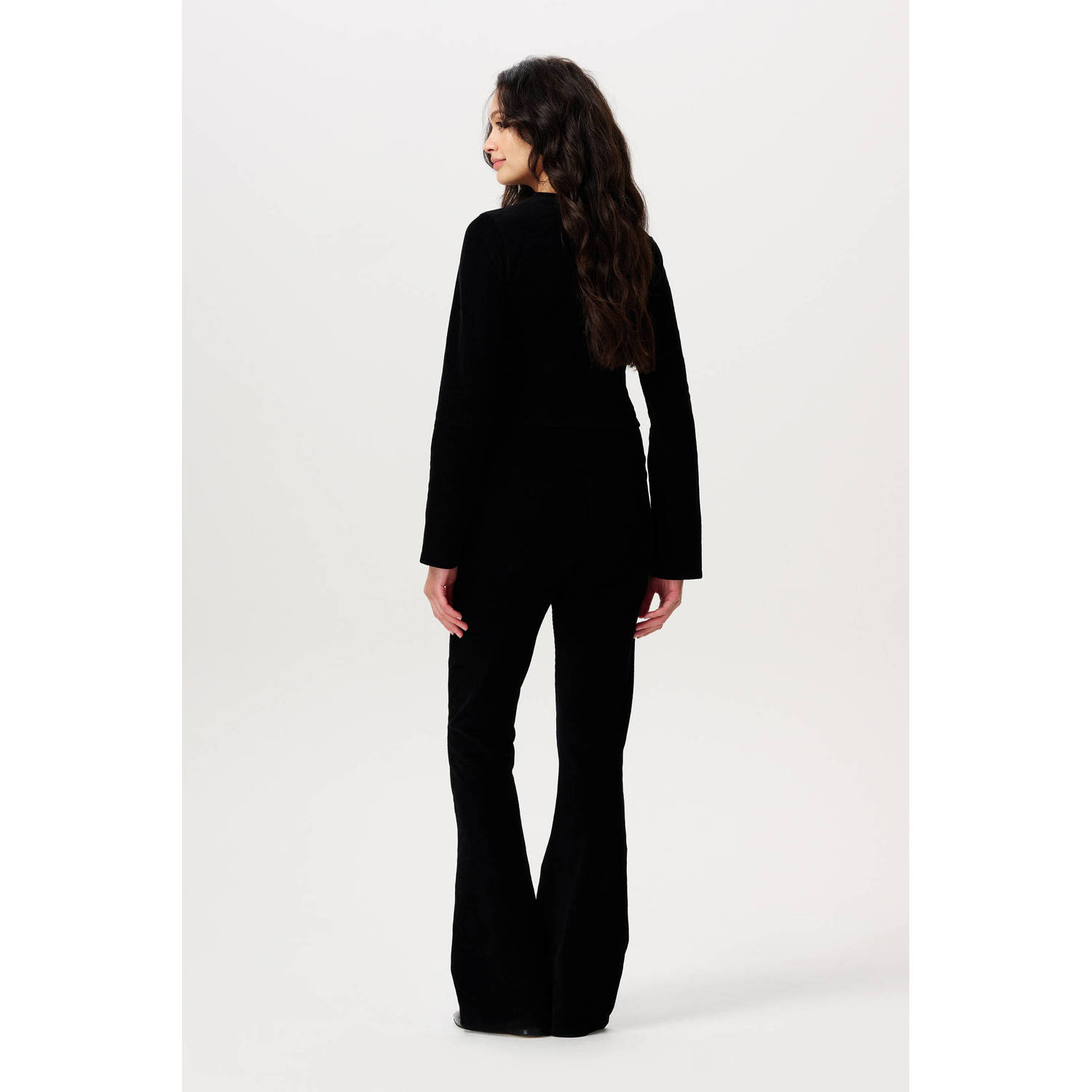 Noppies maternity high waist zwangerschaps flared broek zwart