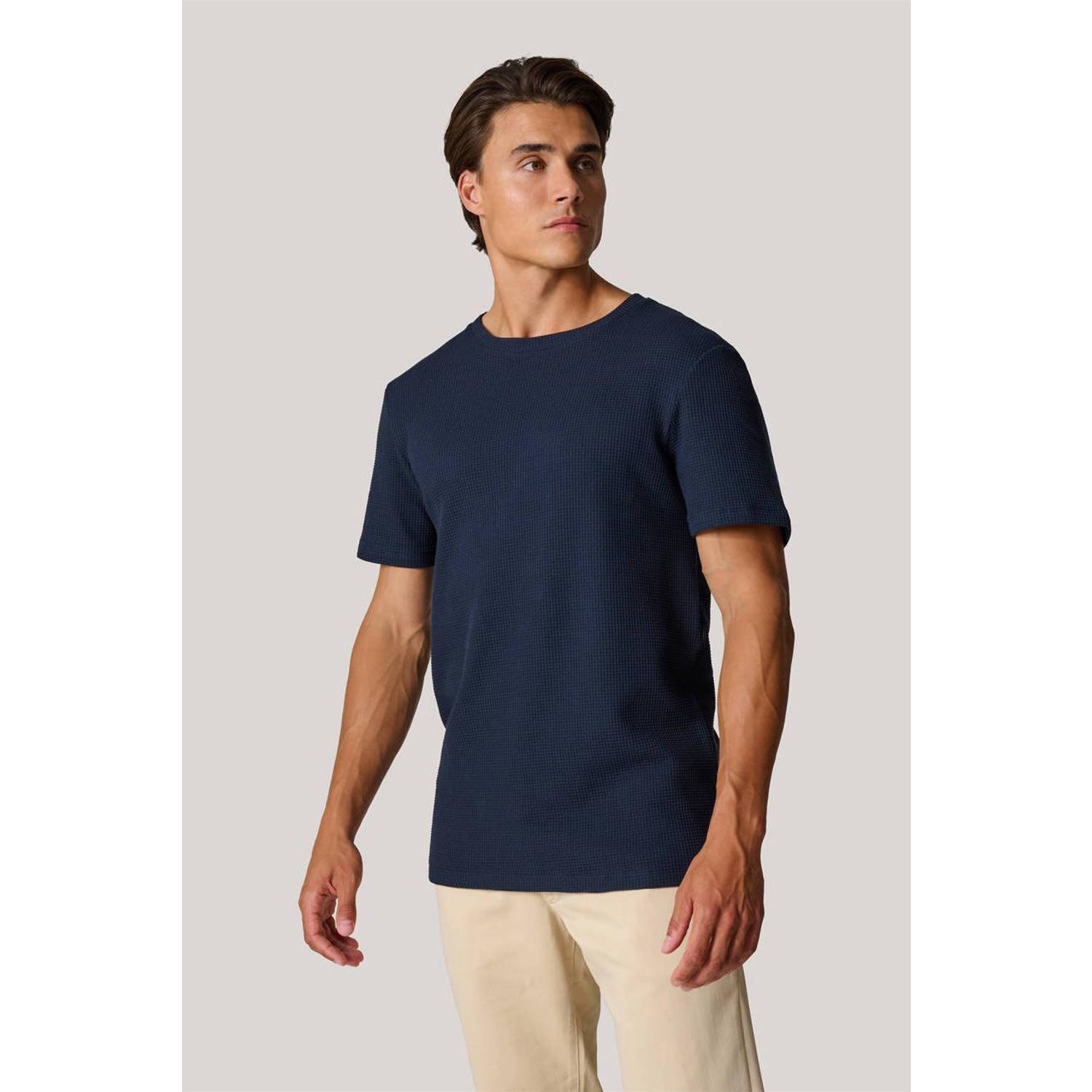 Shoeby gebreid T-shirt met ingebreid patroon donkerblauw