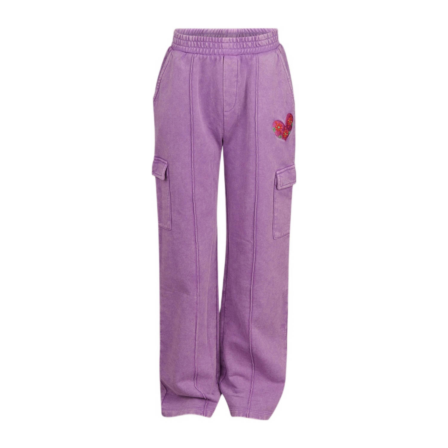 Shoeby high waist straight fit cargobroek paars