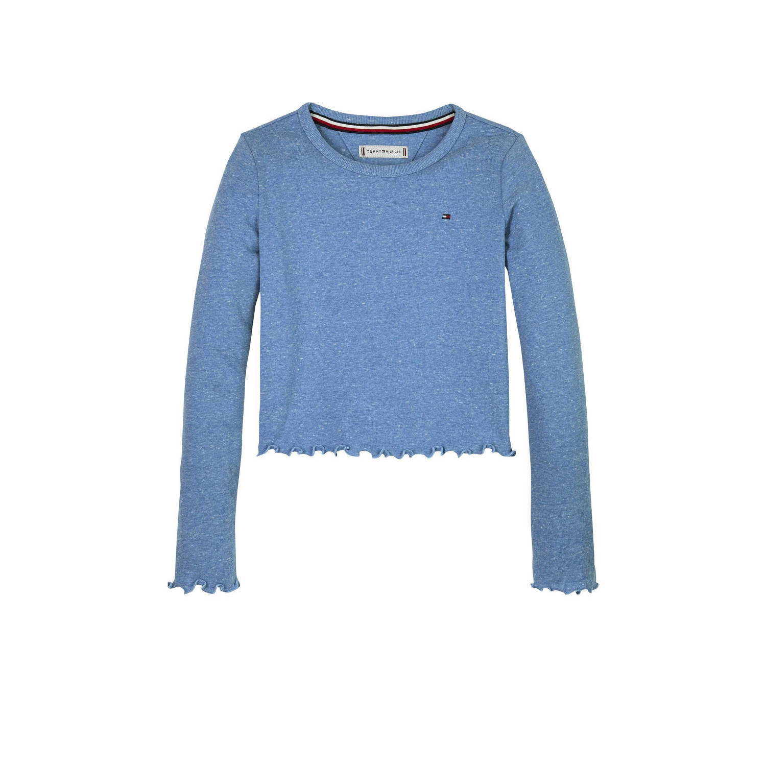 Tommy Hilfiger Shirt met lange mouwen SLUB KNIT TOP LS met golvende zoom