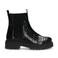 Manfield lakleren chelsea boots met crocoprint zwart