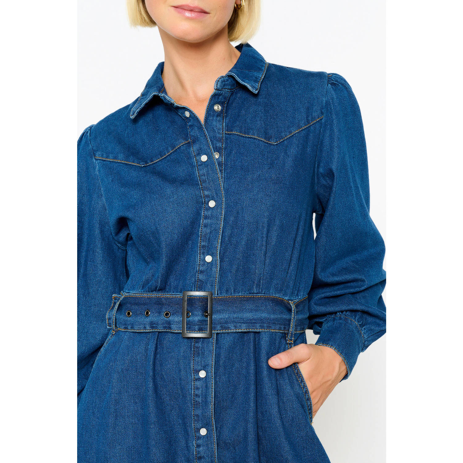 LOLALIZA jurk dark blue denim