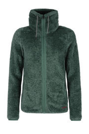thumbnail: Groene dames Protest fleecevest Riri van polyester met effen, lange mouwen en opstaande kraag