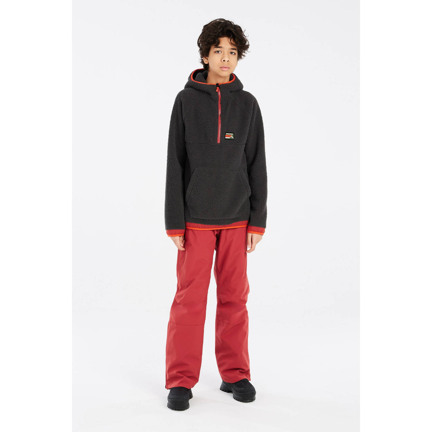 Protest hoodie fleece PRT CULT JR antraciet