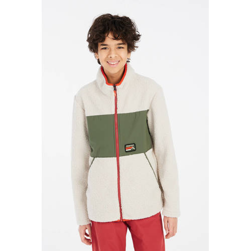 Protest fleece vest PRTBARTIS JR ecru/olijfgroen afbeelding