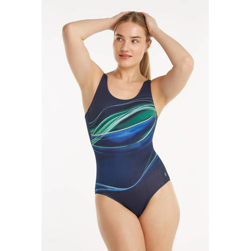 ten Cate Swim Tweka badpak donkerblauw/groen afbeelding