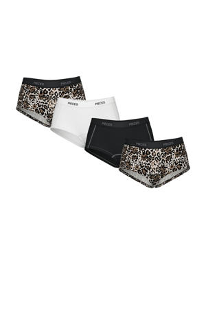 short PCLOGO (set van 4) bruin/wit/zwart