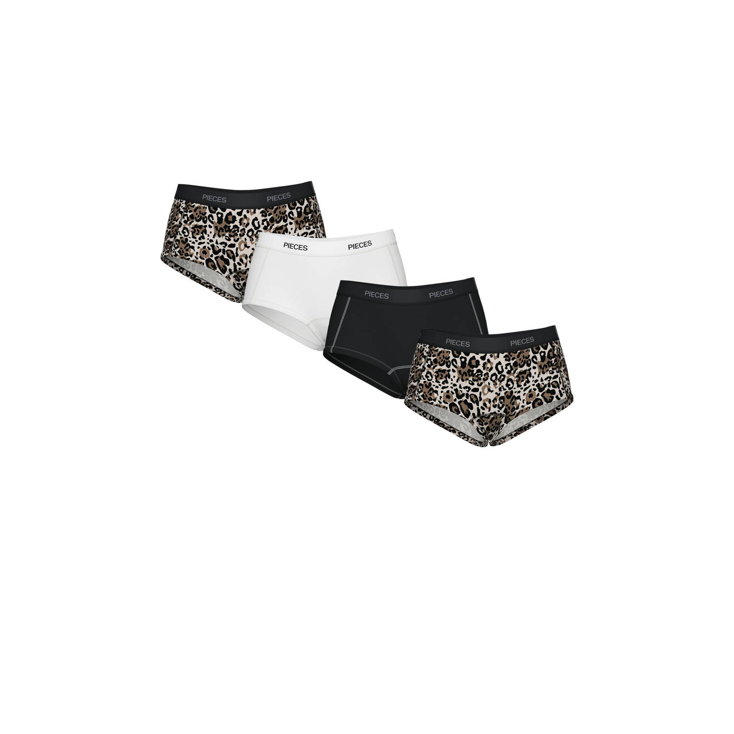 Pieces Hipster PCLOGO LADY 4 PACK AOP SOLID NOOS BC (set 4 stuks)