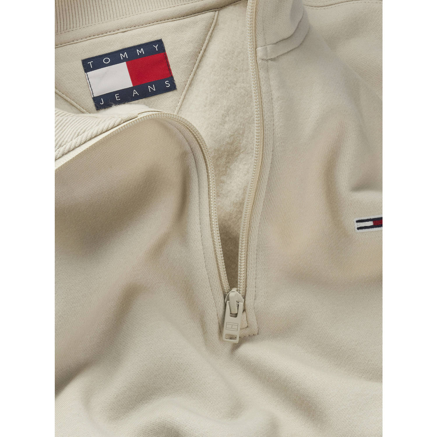Tommy Jeans sweater halverits beige