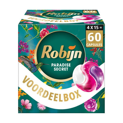 Robijn Collections 3-in-1 wascapsules Color Paradise Secret - 4 x 15 wasbeurten - 60 wasbeurten afbeelding