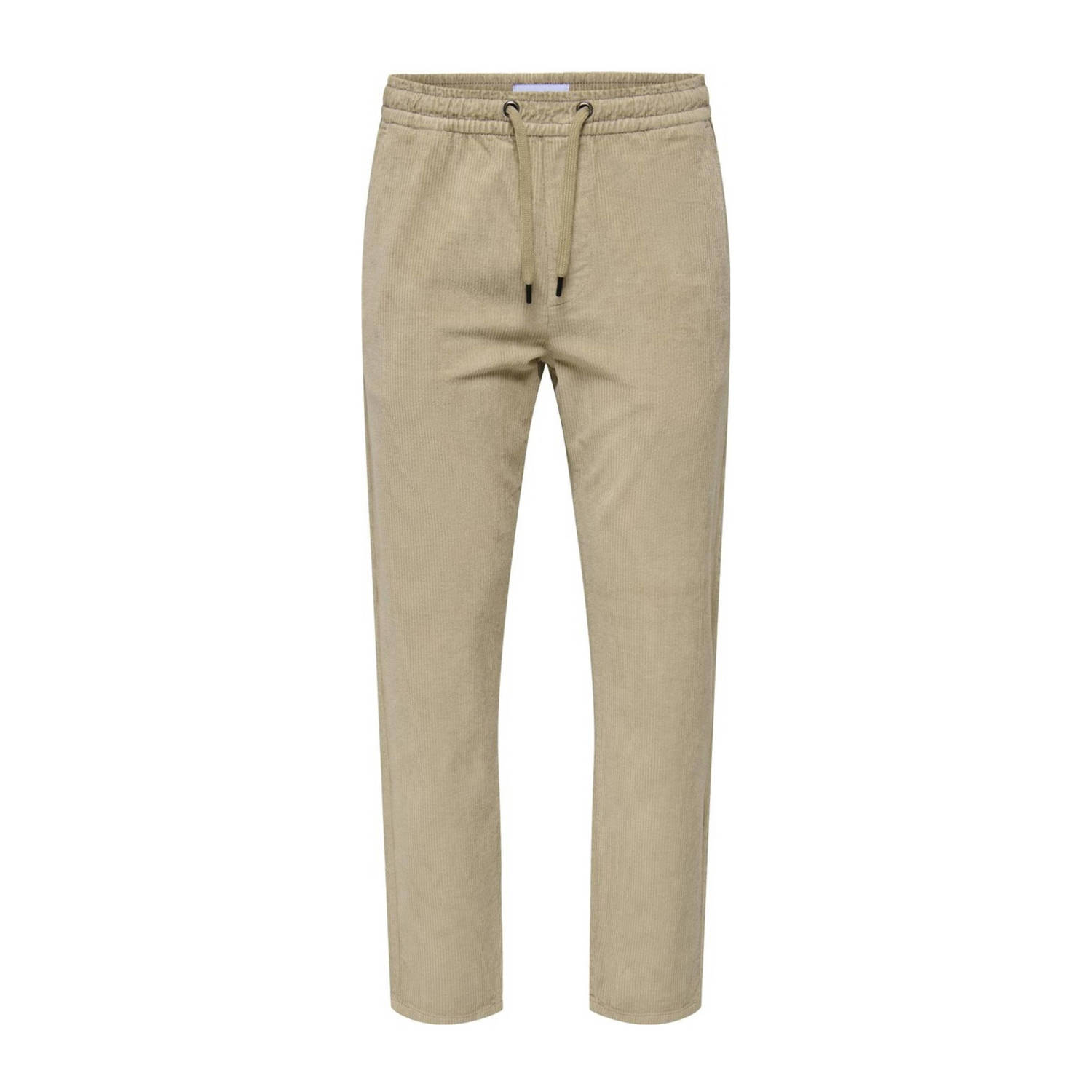 Only & Sons Tapered fit corduroy broek met elastische band model 'LINUS'