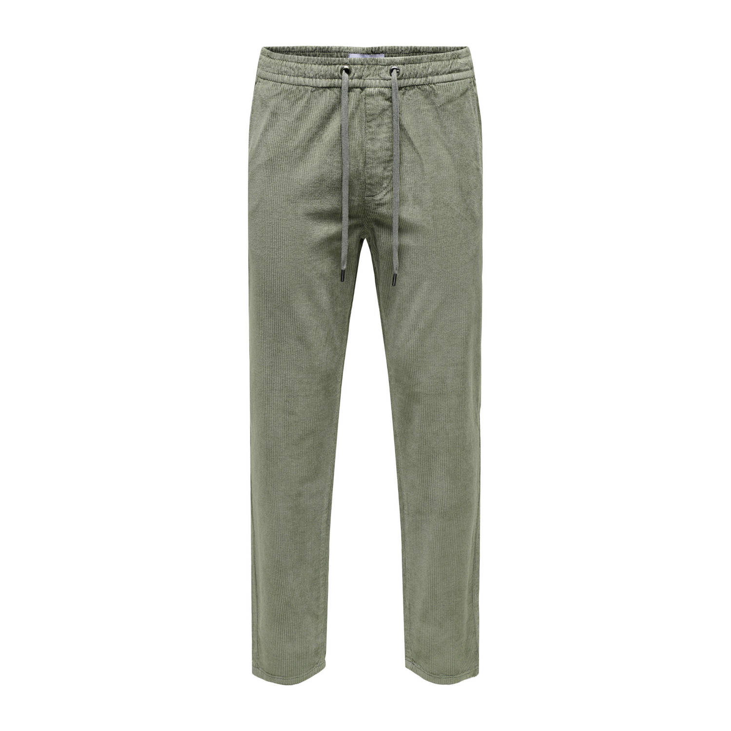 ONLY & SONS corduroy tapered fit broek ONSLINUS groen