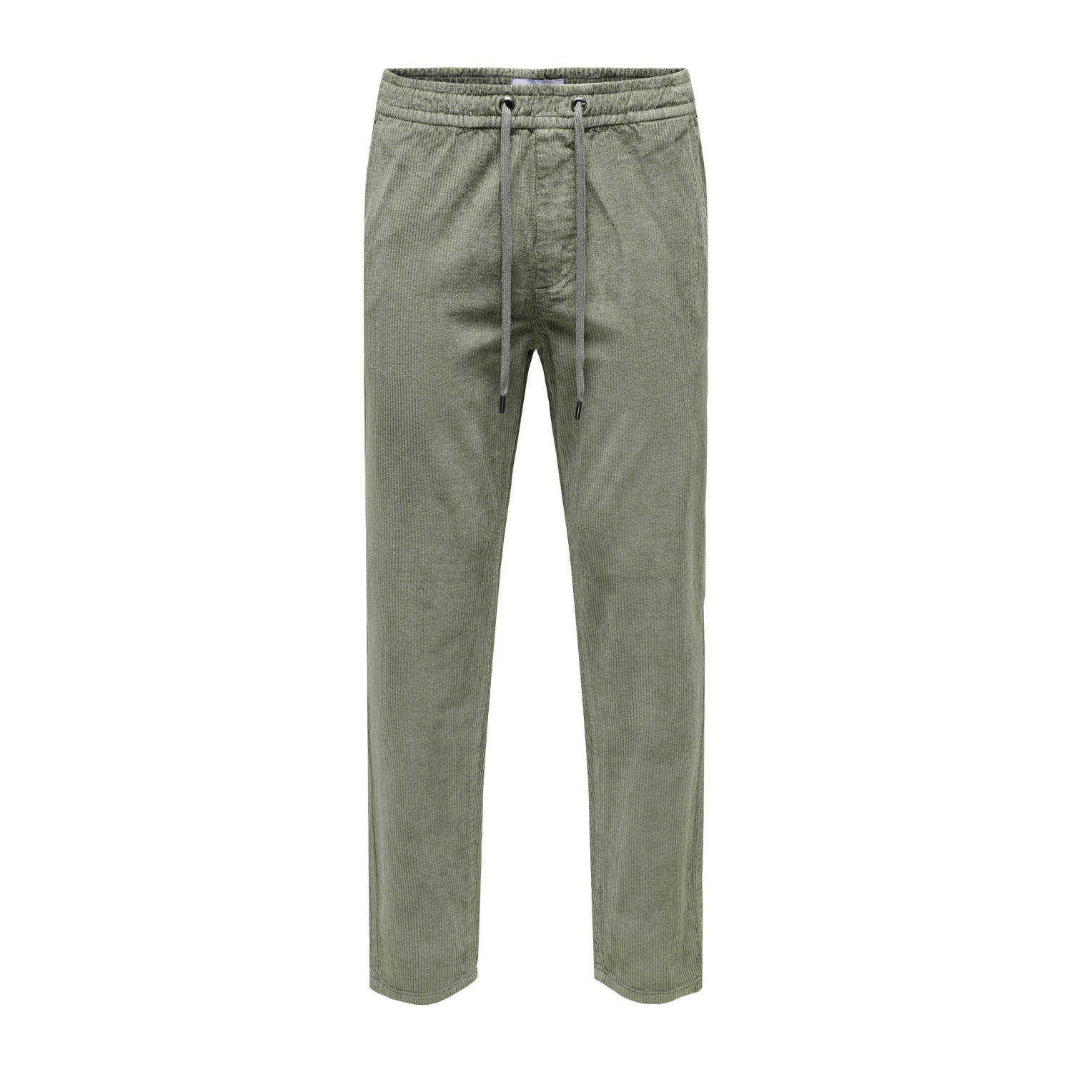 Only & Sons Tapered fit corduroy broek met elastische band model 'LINUS'