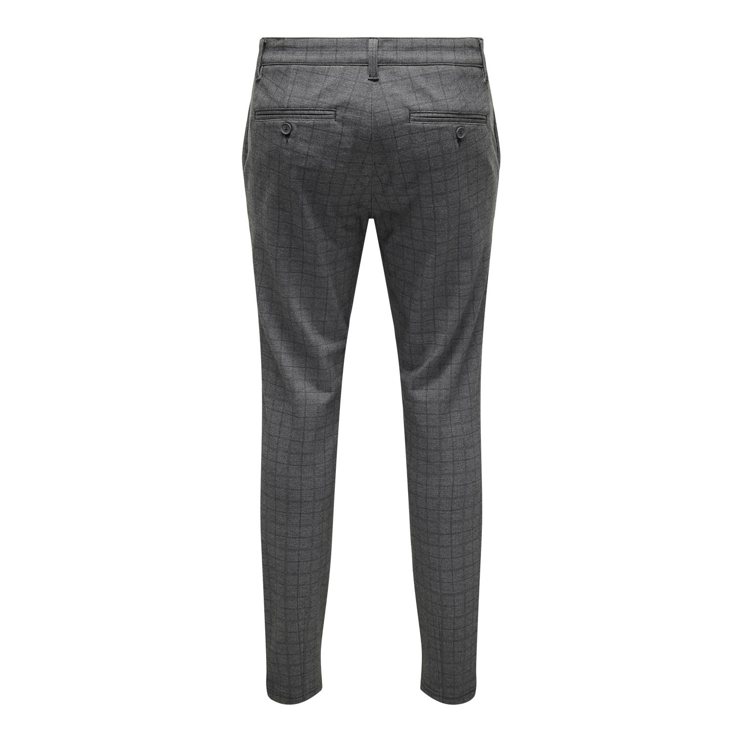 ONLY & SONS geruite slim fit chino ONSMARK grijs