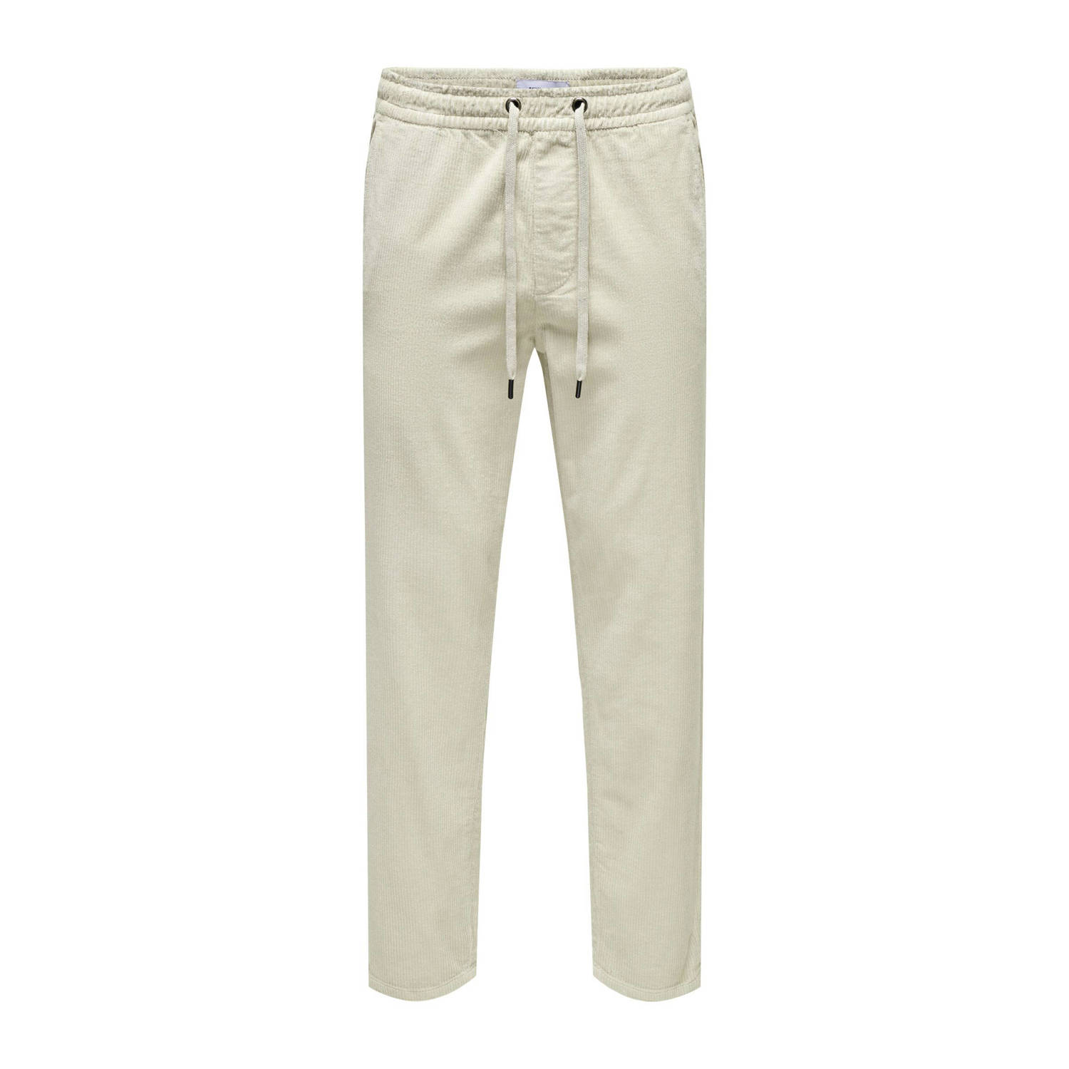 ONLY & SONS corduroy tapered fit broek ONSLINUS ecru