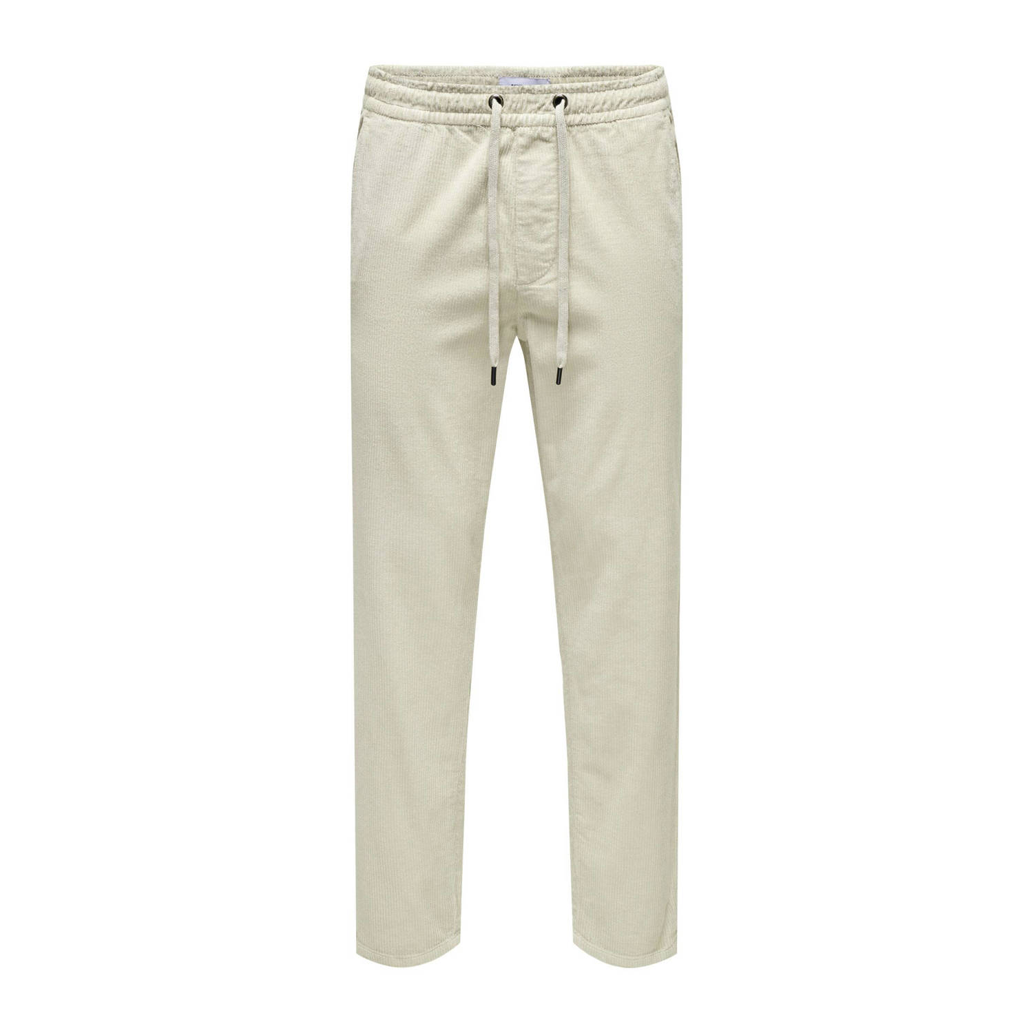 Only & Sons Tapered fit corduroy broek met elastische band model 'LINUS'