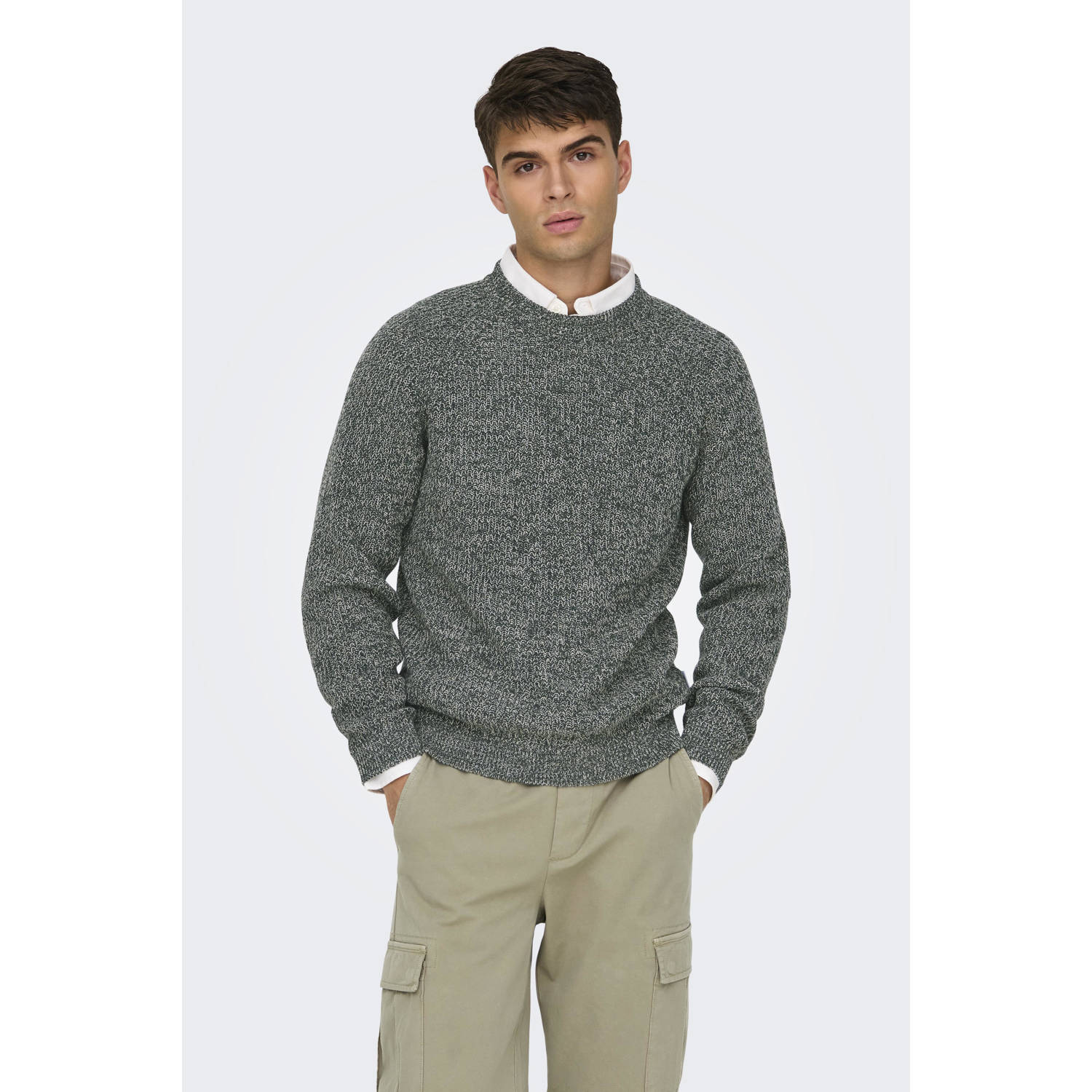 ONLY & SONS gebreide trui ONSFELIP groen
