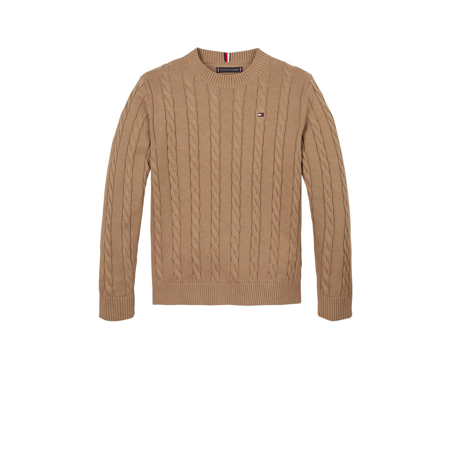 Tommy Hilfiger trui bruin met kabels