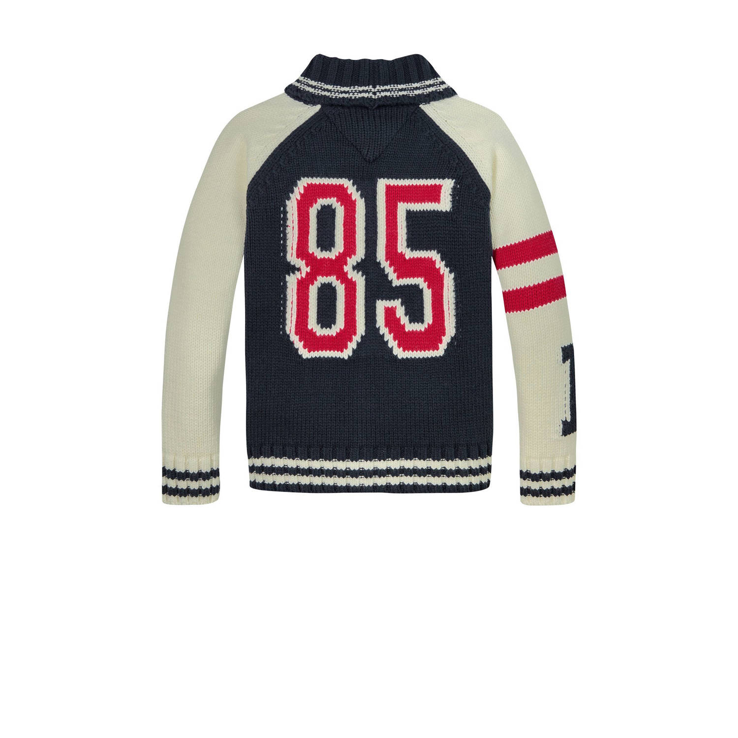Tommy Hilfiger vest donkerblauw grof gebreid