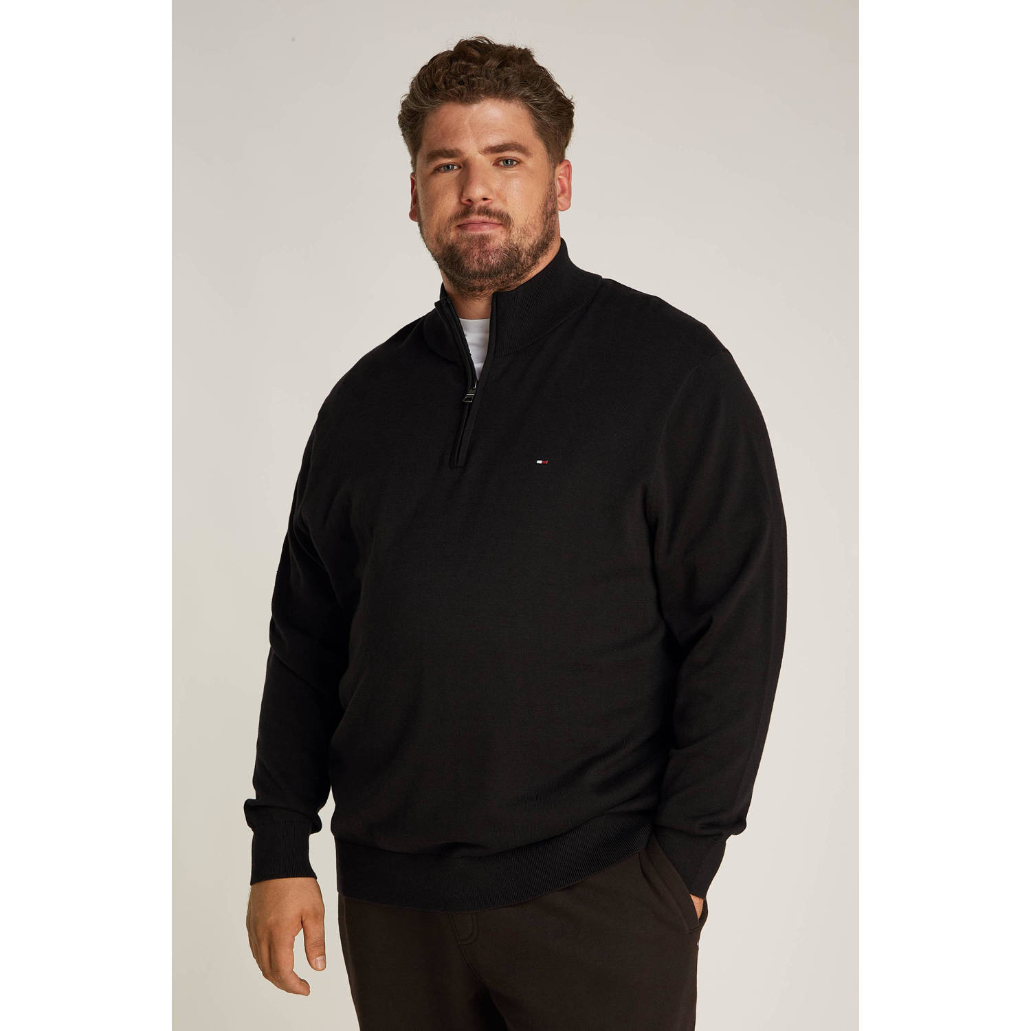 Tommy Hilfiger Big & Tall gebreide trui zwart