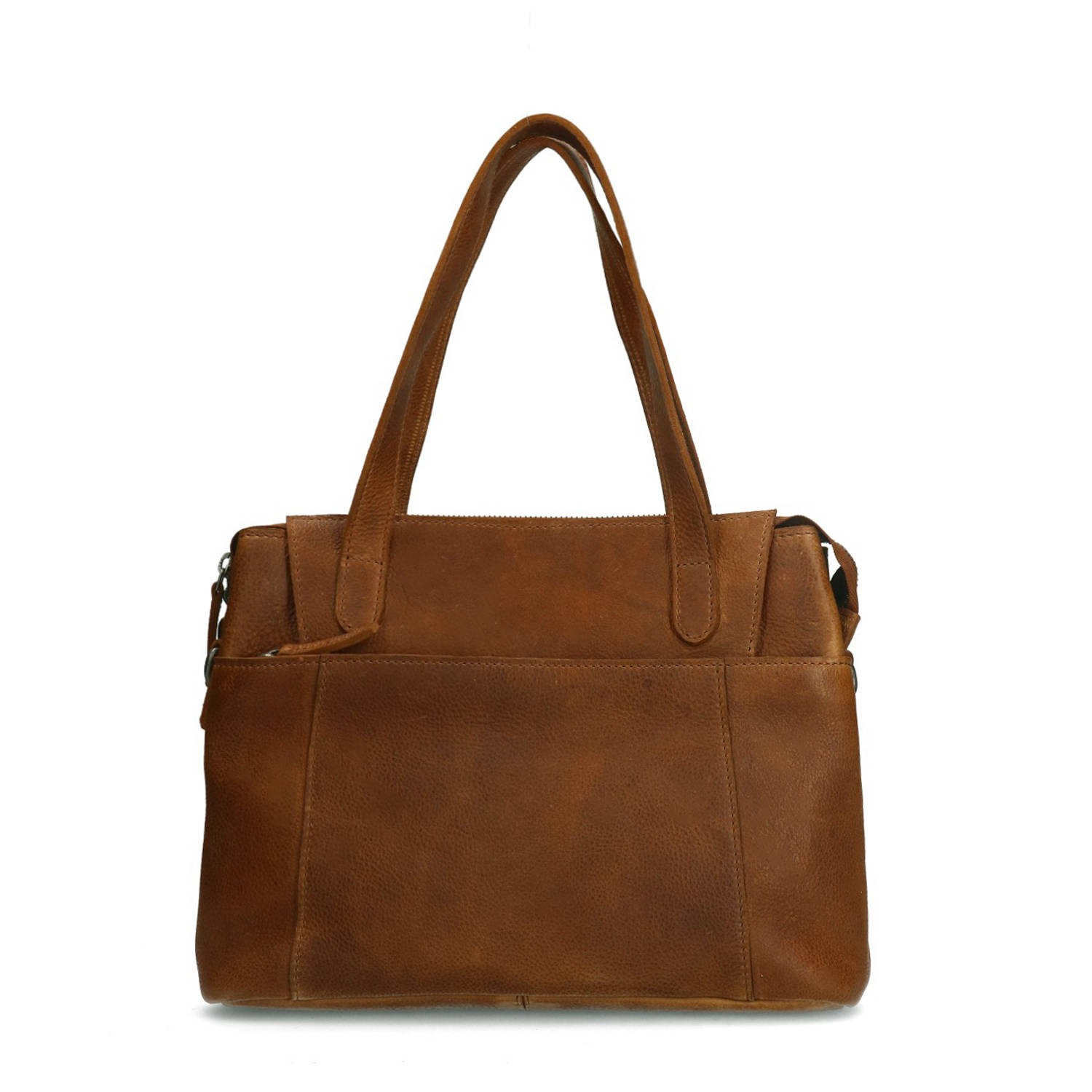 No Stress 17.5 leren laptoptas cognac