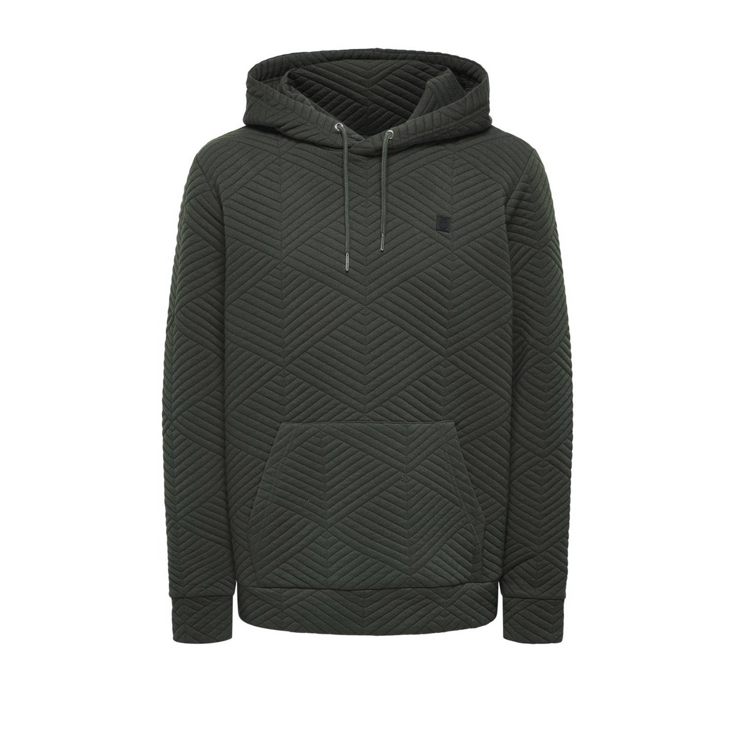 ONLY & SONS hoodie ONSKYLE met all over print donkergroen