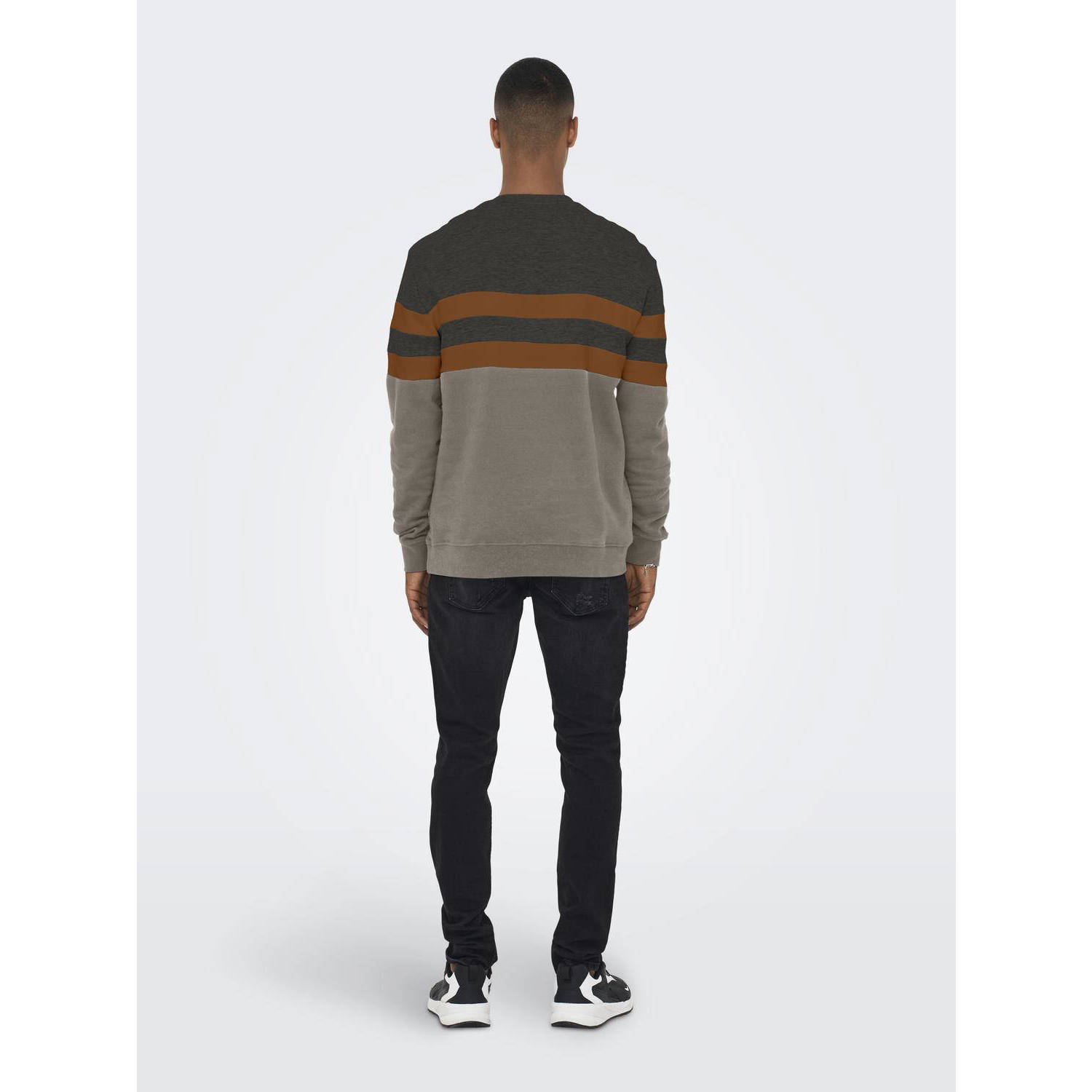ONLY & SONS gestreepte sweater ONSTHOR groen