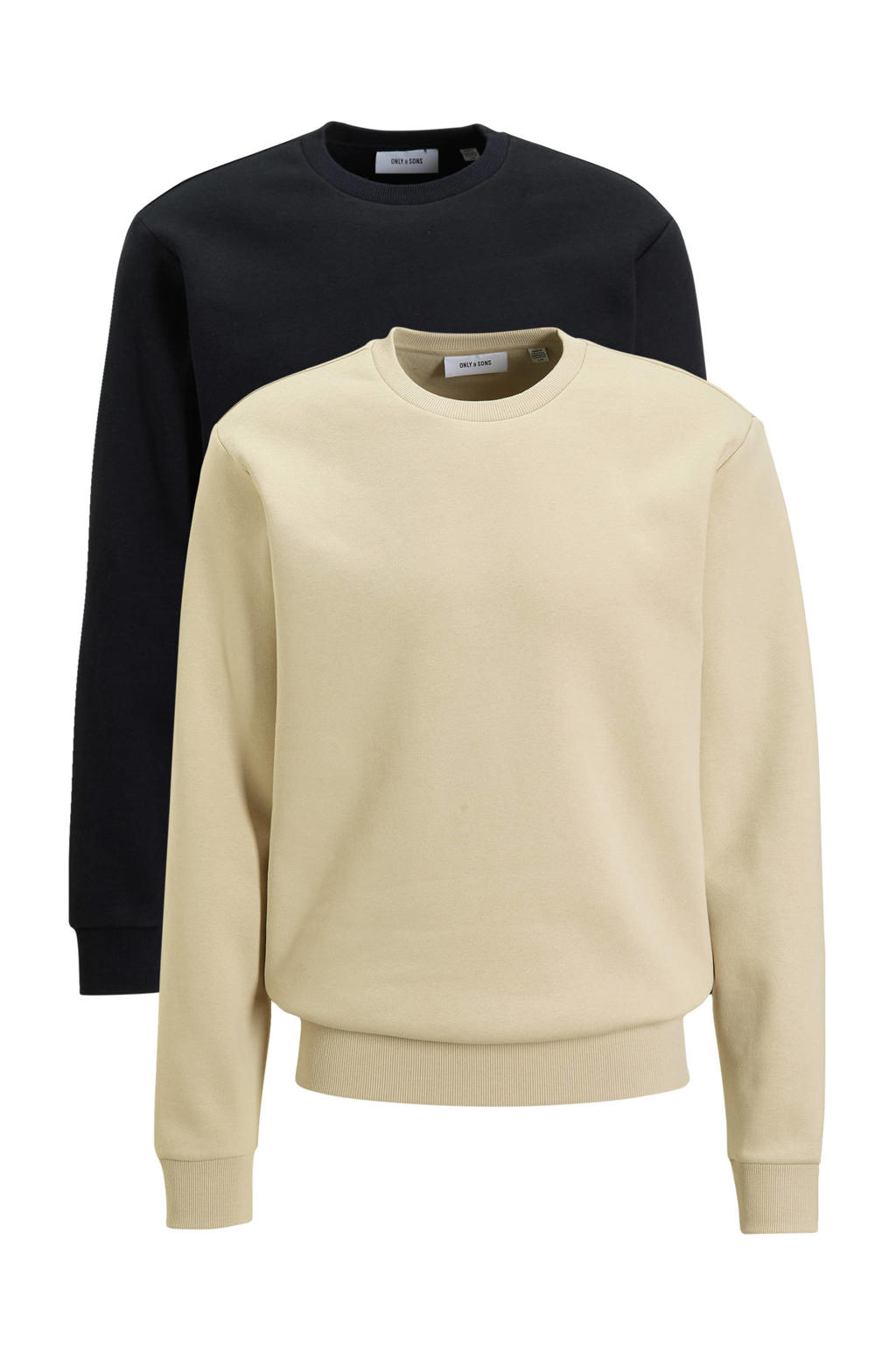 ONLY & SONS sweater ONSCERES (set van 2) Zwart/Beige