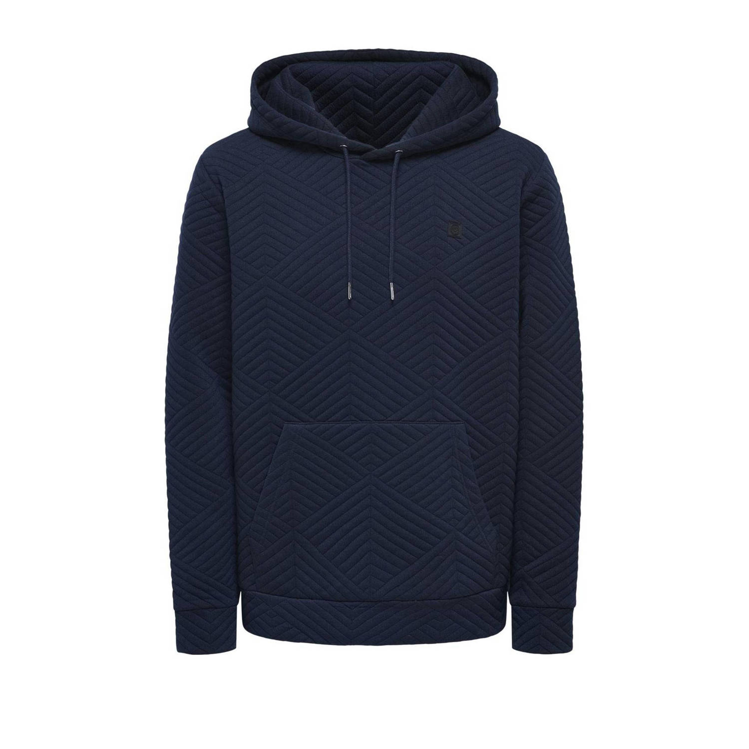 ONLY & SONS hoodie ONSKYLE met all over print donkerblauw