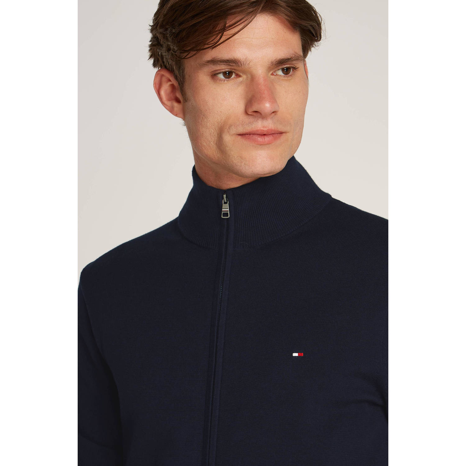 Tommy Hilfiger vest fijn gebreid donkerblauw